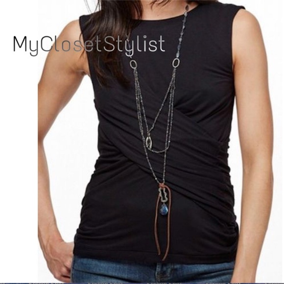 Free People Black Criss Cross SEXY Twist Top S NWT - Picture 1 of 4